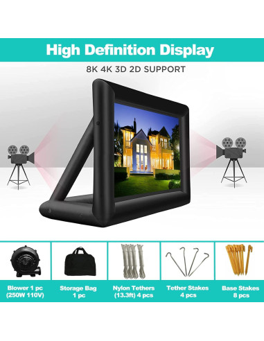 Pantalla de Proyector Inflable 6 m GYUEM - Doble Cara, Portátil