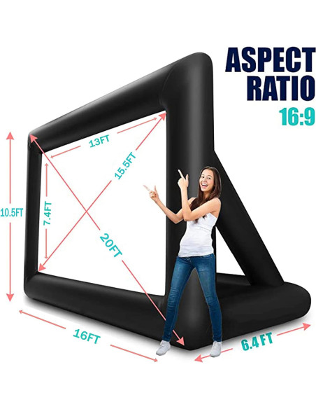 Pantalla de Proyector Inflable 6 m GYUEM - Doble Cara, Portátil
