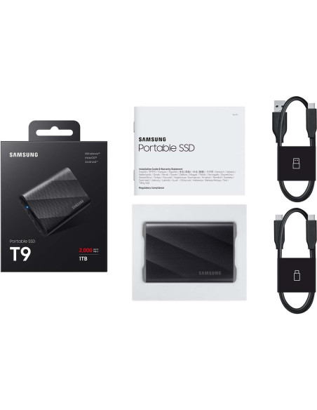SSD Portátil Samsung T9 4TB USB 3.2 Gen 2x2 Negro