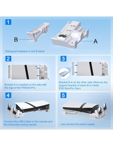 Estación de Enfriamiento Horizontal STARTRC para PS5 Slim/Pro Estación de Enfriamiento Horizontal STARTRC para PS5 Slim/Pro