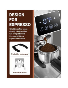 Molinillo de Café AMZCHEF CG209-SV 48 Configuraciones Plata 2
