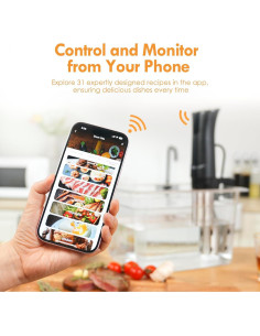 Cocedor Sous Vide Rnice 1100W con WiFi y Control Digital 2