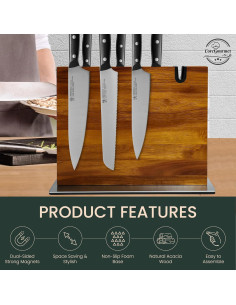 Soporte Magnético de Cuchillos CoreGourmet de Acacia 2.33kg 2