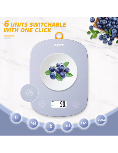 Escala de Cocina Digital ACCT 5kg 0.1g LCD Púrpura