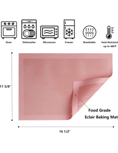 Tapetes de Hornear Perforados AMYONE 2 PCS Silicona Rosa 41.9x29.5 cm 2