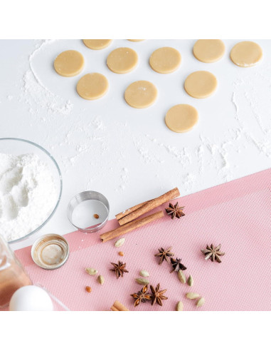 Tapetes de Hornear Perforados AMYONE 2 PCS Silicona Rosa 41.9x29.5 cm