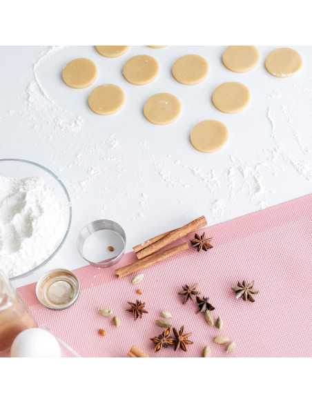 Tapetes de Hornear Perforados AMYONE 2 PCS Silicona Rosa 41.9x29.5 cm