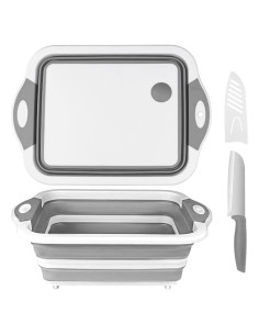 Tabla de Cortar Plegable QiMH 3 en 1 - Lavado y Drenaje 40 cm