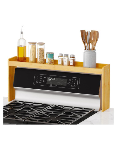 Estante para Especias SpaceAid de Bambú 80 cm sobre Estufa