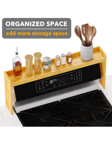 Estante para Especias SpaceAid de Bambú 80 cm sobre Estufa