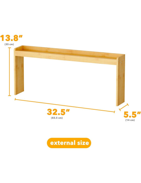 Estante para Especias SpaceAid de Bambú 80 cm sobre Estufa Estante para Especias SpaceAid de Bambú 80 cm sobre Estufa