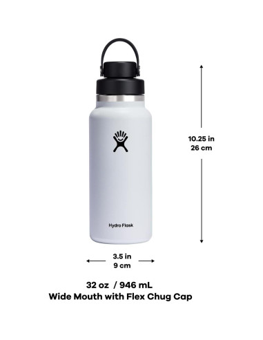 Botella de Agua Hydro Flask 32 Oz Acero Inoxidable Aislada