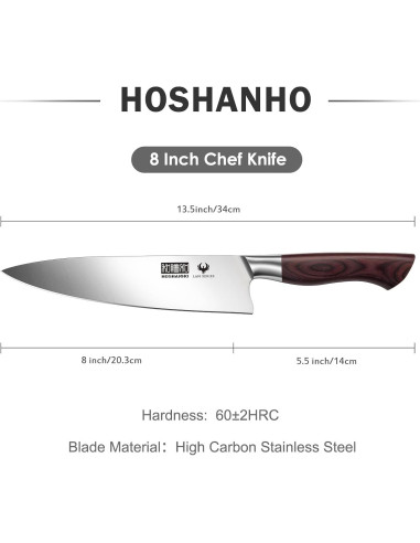 Cuchillo de Chef HOSHANHO 20.32 cm Acero Inoxidable Profesional