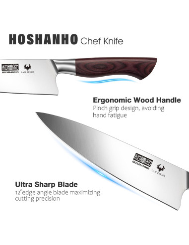 Cuchillo de Chef HOSHANHO 20.32 cm Acero Inoxidable Profesional