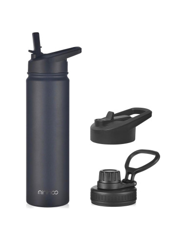 Botella de Agua Acero Inoxidable mininoo 710 ml Negra