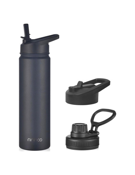 Botella de Agua Acero Inoxidable mininoo 710 ml Negra