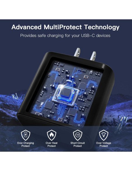 Cargador Rápido USB-C 45W Ximytec + Cable 3FT - Paquete de 2