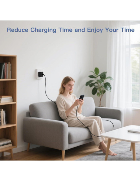 Cargador Rápido USB-C 45W Ximytec + Cable 3FT - Paquete de 2