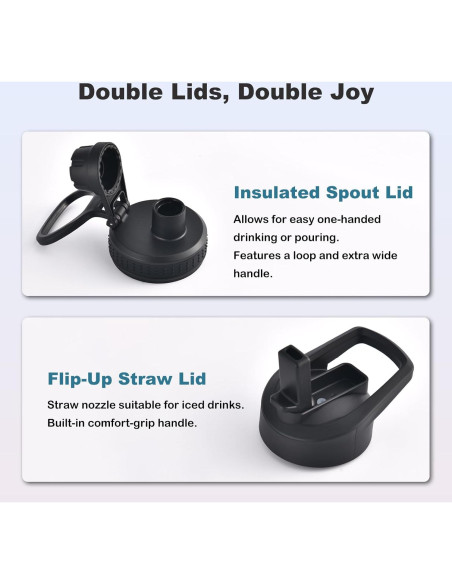 Botella de Agua Acero Inoxidable mininoo 710 ml Negra