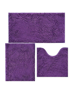 Juego de 3 Alfombrillas de Baño AINAHYVA Violeta Antideslizante