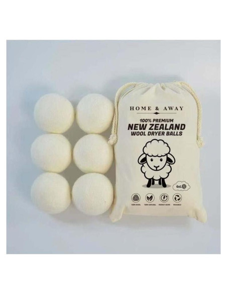 Bolas de Secadora de Lana Home & Away 6-Pack Ecológicas