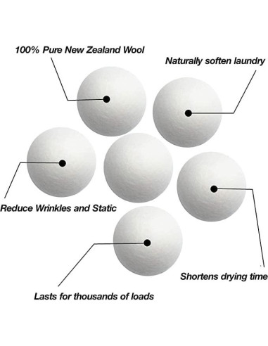 Bolas de Secadora de Lana Home & Away 6-Pack Ecológicas