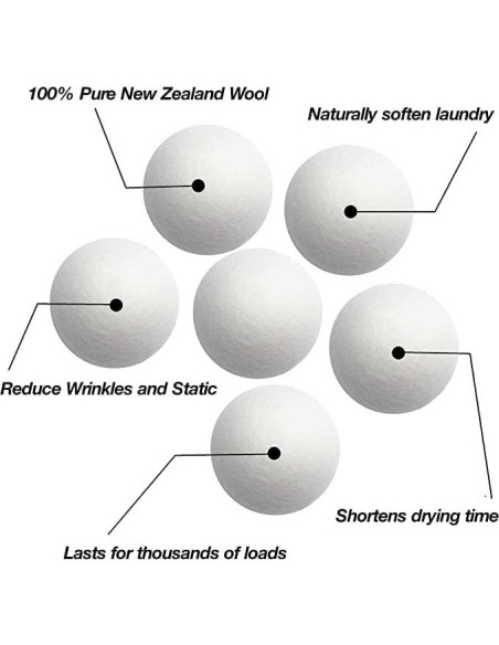 Bolas de Secadora de Lana Home & Away 6-Pack Ecológicas