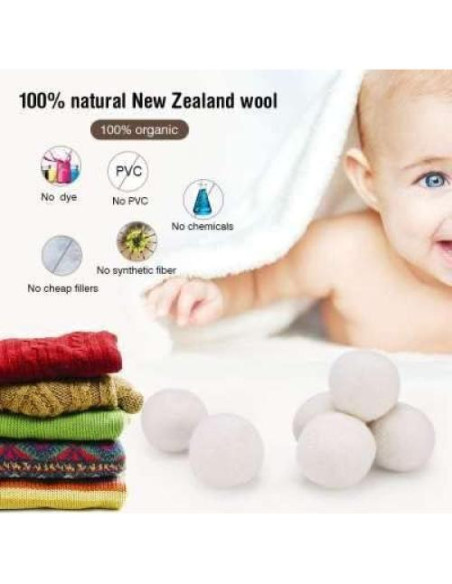 Bolas de Secadora de Lana Home & Away 6-Pack Ecológicas