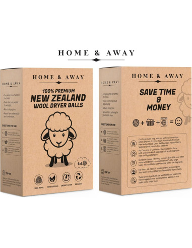 Bolas de Secadora de Lana Home & Away 6-Pack Ecológicas