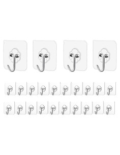 Ganchos Adhesivos Elegana 24 Piezas Acero Inoxidable 10.89 kg