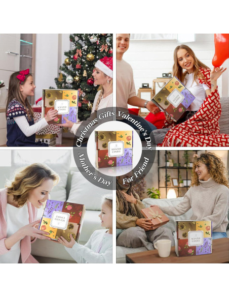 Set de 4 Velas Aromáticas de Cera de Soja Ulawell - Rosa, Lavanda, Sándalo, Manzana Canela Set de 4 Velas Aromáticas de Cera de Soja Ulawell - Rosa, Lavanda, Sándalo, Manzana Canela