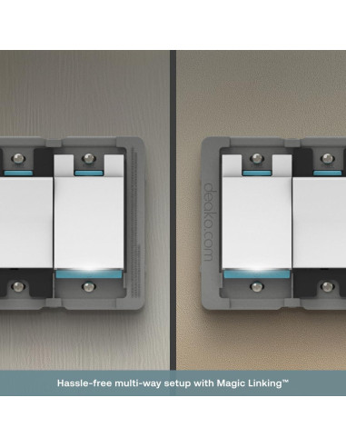 Interruptor de Luz Inteligente Deako Gen 2, 3/4 Vías, Wi-Fi 2.4 GHz