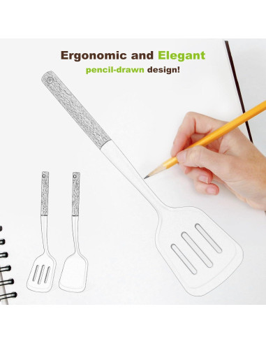 Juego de 2 Espátulas de Silicona AcoWELL con Mango de Madera