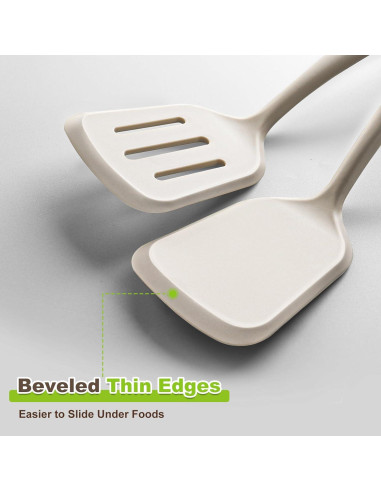 Juego de 2 Espátulas de Silicona AcoWELL con Mango de Madera