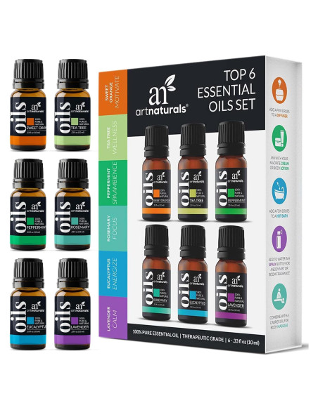 Conjunto de Aceites Esenciales ArtNaturals 6x10ml Puro Terapéutico