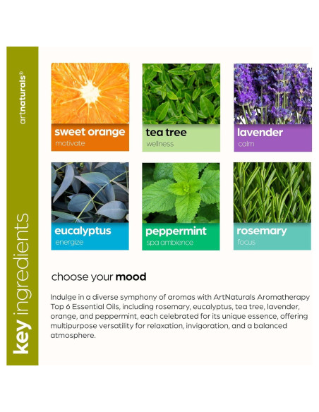 Conjunto de Aceites Esenciales ArtNaturals 6x10ml Puro Terapéutico