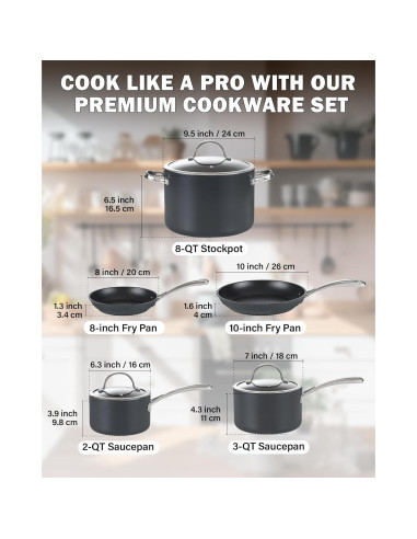 Juego de Utensilios de Cocina Cooks Standard 8 Piezas Negro