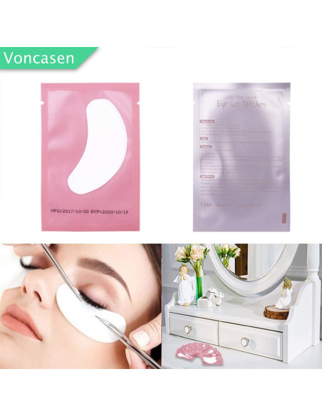 Juego de 100 pares de almohadillas de gel V world para pestañas Juego de 100 pares de almohadillas de gel V world para pestañas