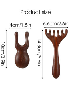 Herramientas de Masaje de Madera 2 Pcs Gua Sha Facial KFHENSOMR 2