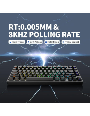 Teclado Mecánico IROK MG75 TKL 75% Interruptor Magnético