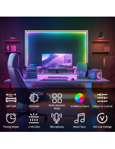 Tira LED COB RGB 20FT BUNACET con Control Remoto y App 2