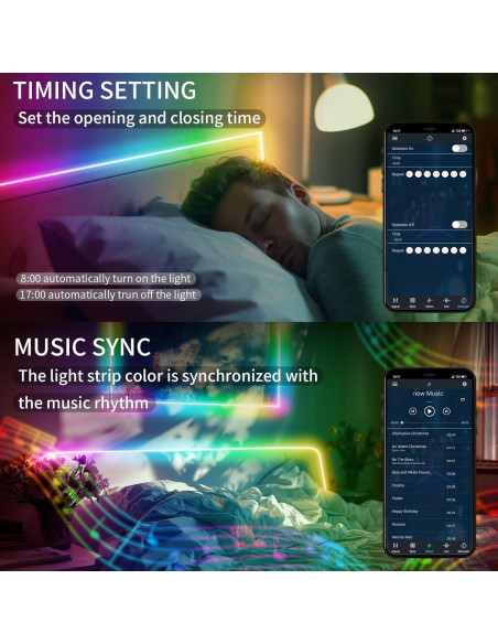 Tira LED COB RGB 20FT BUNACET con Control Remoto y App