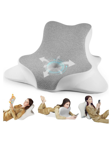 Almohada de Lectura Ergonómica WOGAHEV - Espuma Viscoelástica Gris