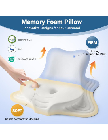 Almohada de Lectura Ergonómica WOGAHEV - Espuma Viscoelástica Gris