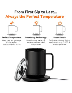 Taza de café inteligente VSITOO S3 Plus autocalentable 2
