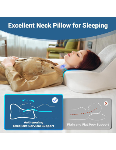 Almohada de Lectura Ergonómica WOGAHEV - Espuma Viscoelástica Gris