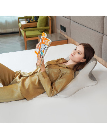 Almohada de Lectura Ergonómica WOGAHEV - Espuma Viscoelástica Gris