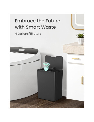 Basurero Automático 15L Cesun Negro con Sensor Infrarrojo