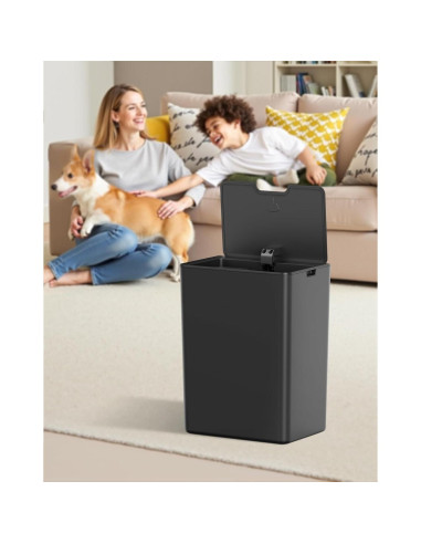 Basurero Automático 15L Cesun Negro con Sensor Infrarrojo