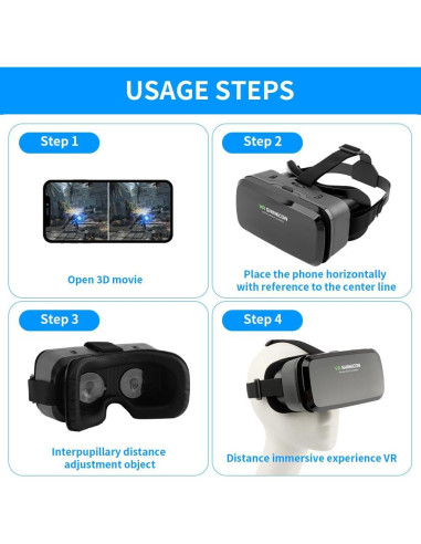 Gafas VR 3D Kakalote para Móviles 4-6" Ajustables